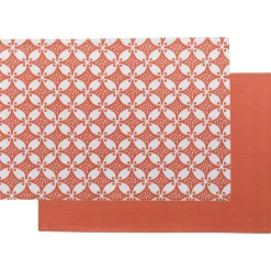 Set de table enduit Fatou recyclé Corail 33 x 48