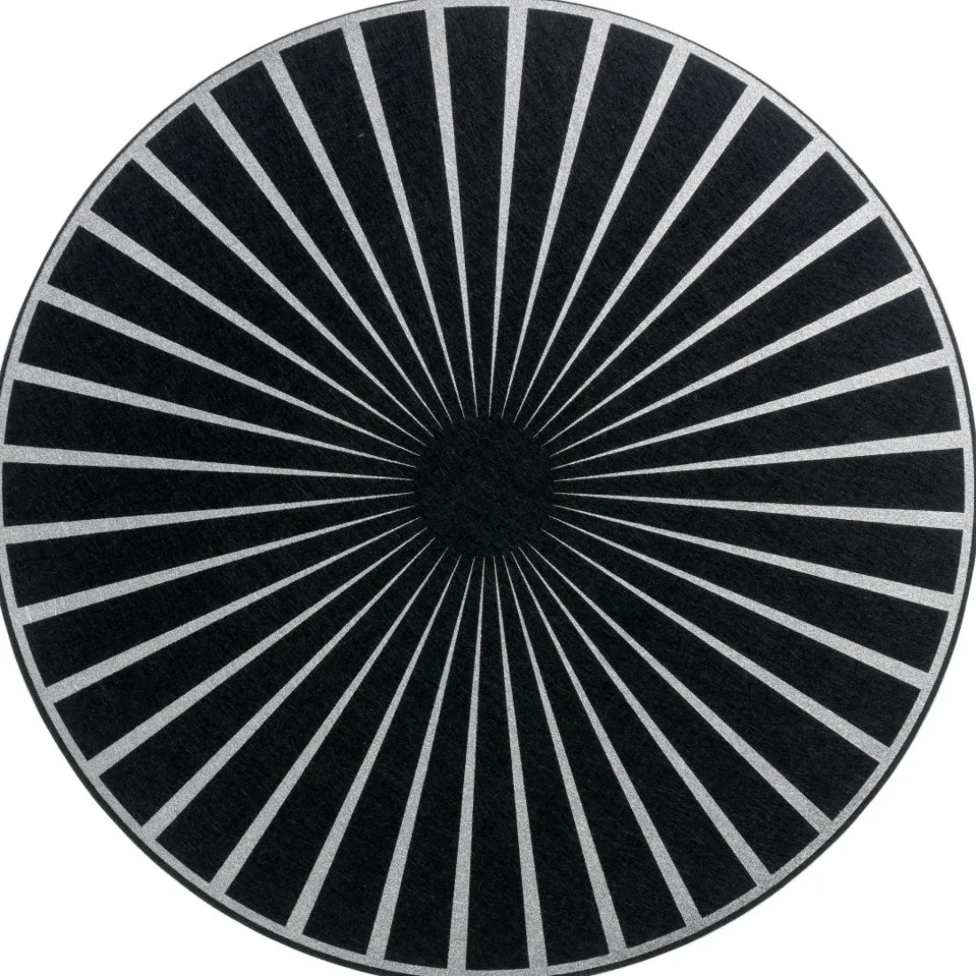 Set de table feutre Raini Noir/argent diamètre 40 cm