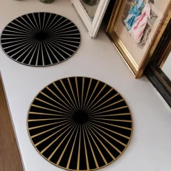 Set de table feutre Raini Noir/argent diamètre 40 cm