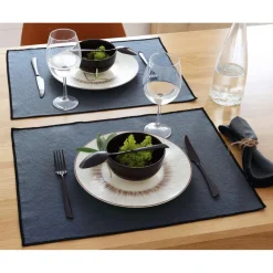 Sets de table 37x50 HONO gris en coton