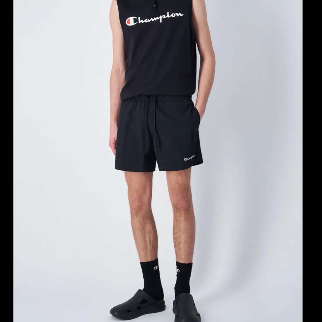 Short de plage noir pour homme