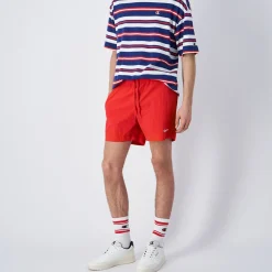 Short de plage rouge pour homme