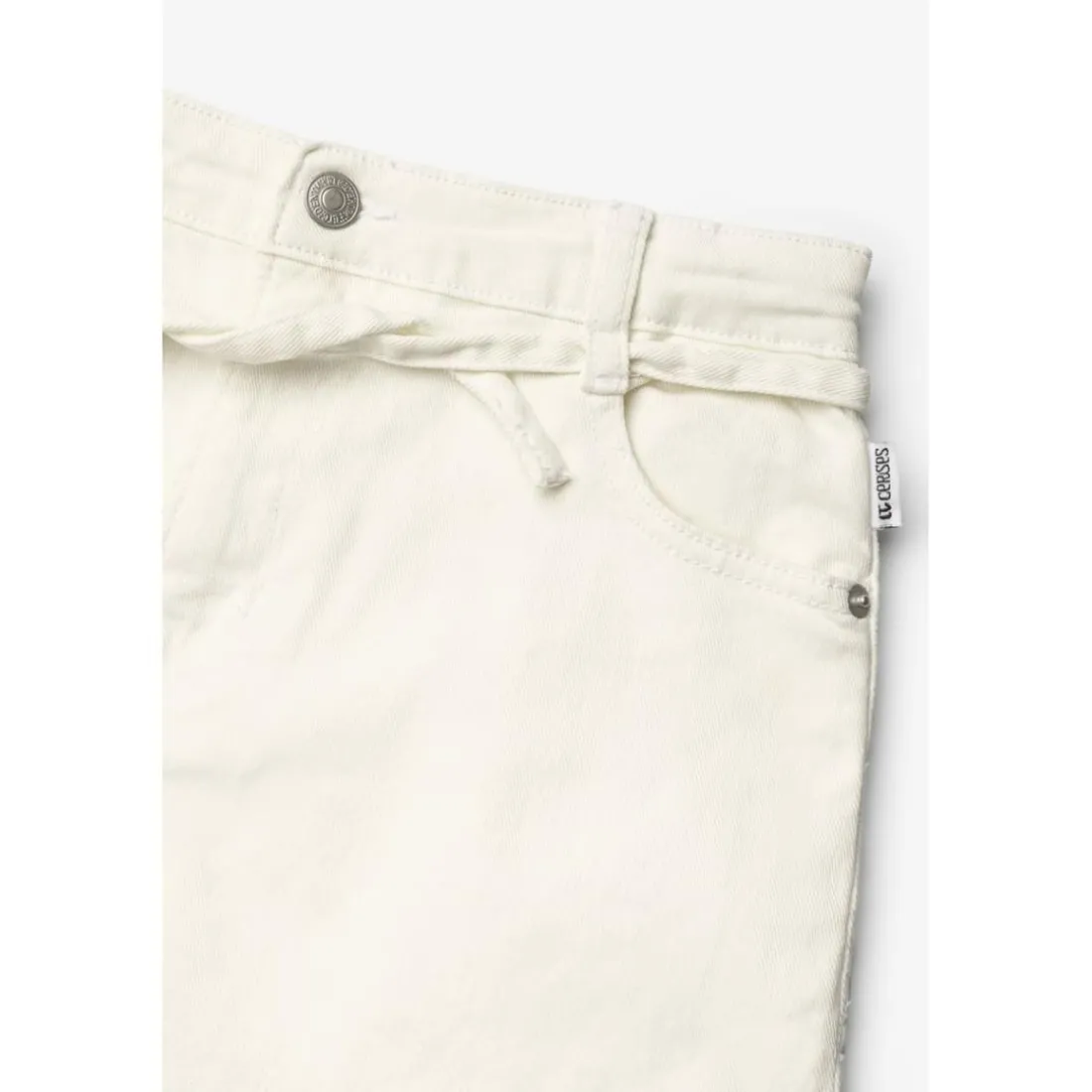 Short en jeans fille CARPUGI blanc Lola