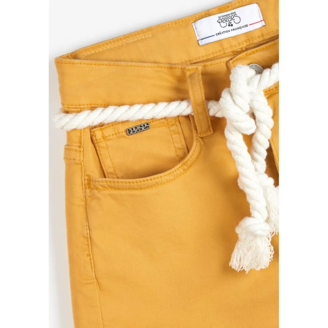 Short fille TIKO moutarde en coton