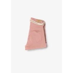 Short fille TIKO taille haute en coton rose