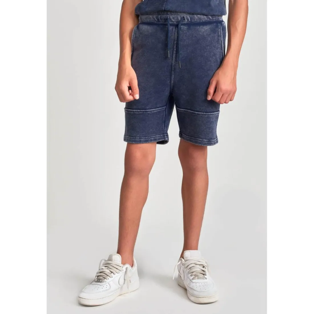 Short garçon POPBO bleu en coton