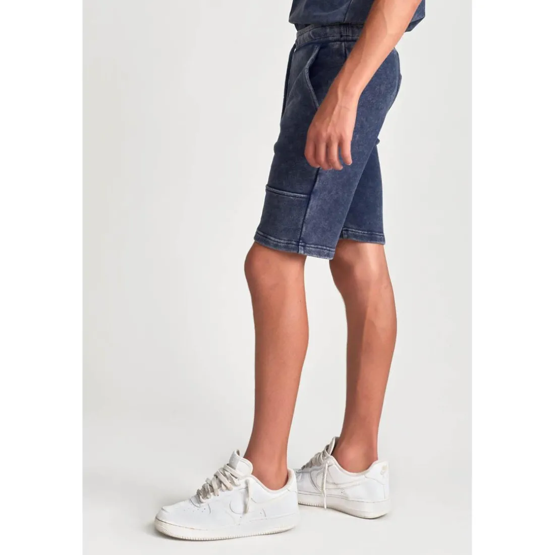 Short garçon POPBO bleu en coton
