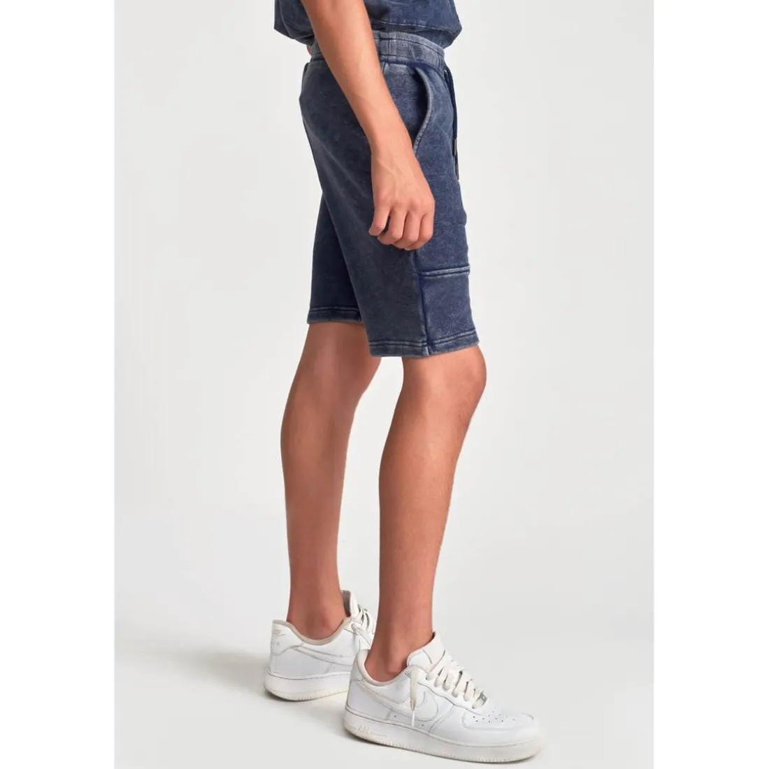 Short garçon POPBO bleu en coton