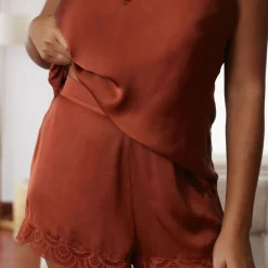 Short pyjama homewear - Marron en viscose
