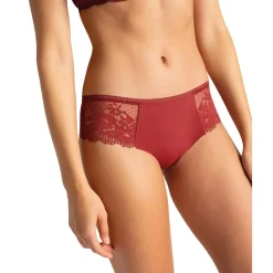 Shorty à détails en dentelle - Rouge