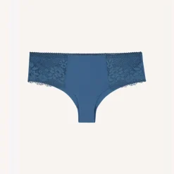 Shorty à détails en dentelle - Bleu
