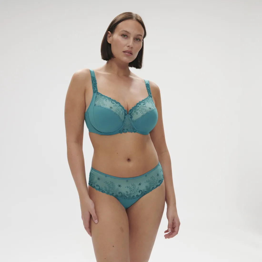 Shorty avec dentelle - Bleu