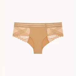 Shorty en dentelle graphique - Toffee marron