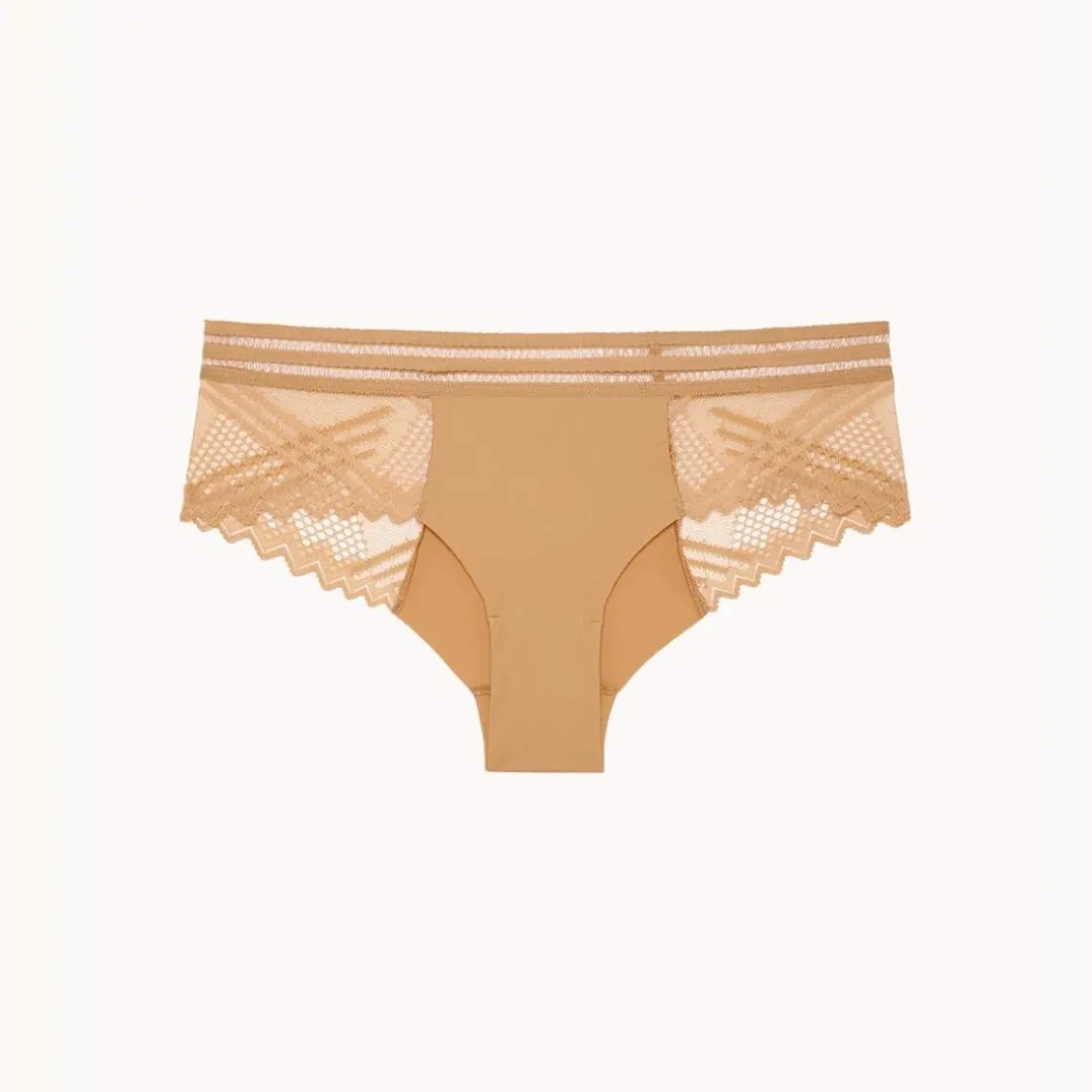 Shorty en dentelle graphique - Toffee marron
