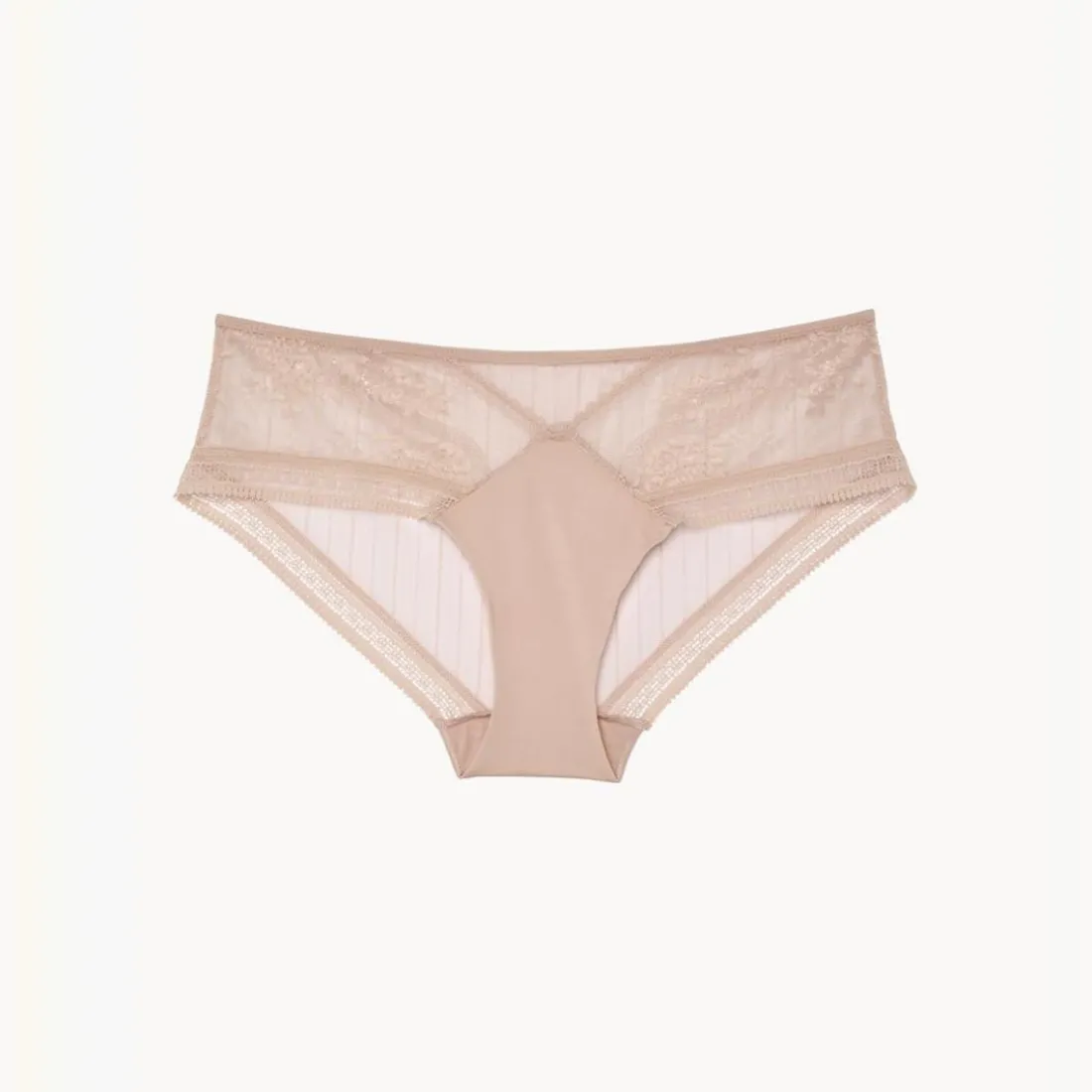 Shorty en tulle et dentelle florale - Rose