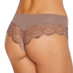 Shorty tanga cappuccino Secret POMM'POIRE - Marron en coton