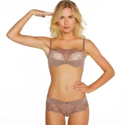 Shorty tanga cappuccino Secret POMM'POIRE - Marron en coton