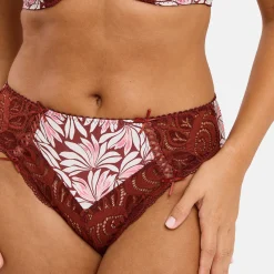 Slip Amélie Print Imprimé Floral Rouge Cabernet