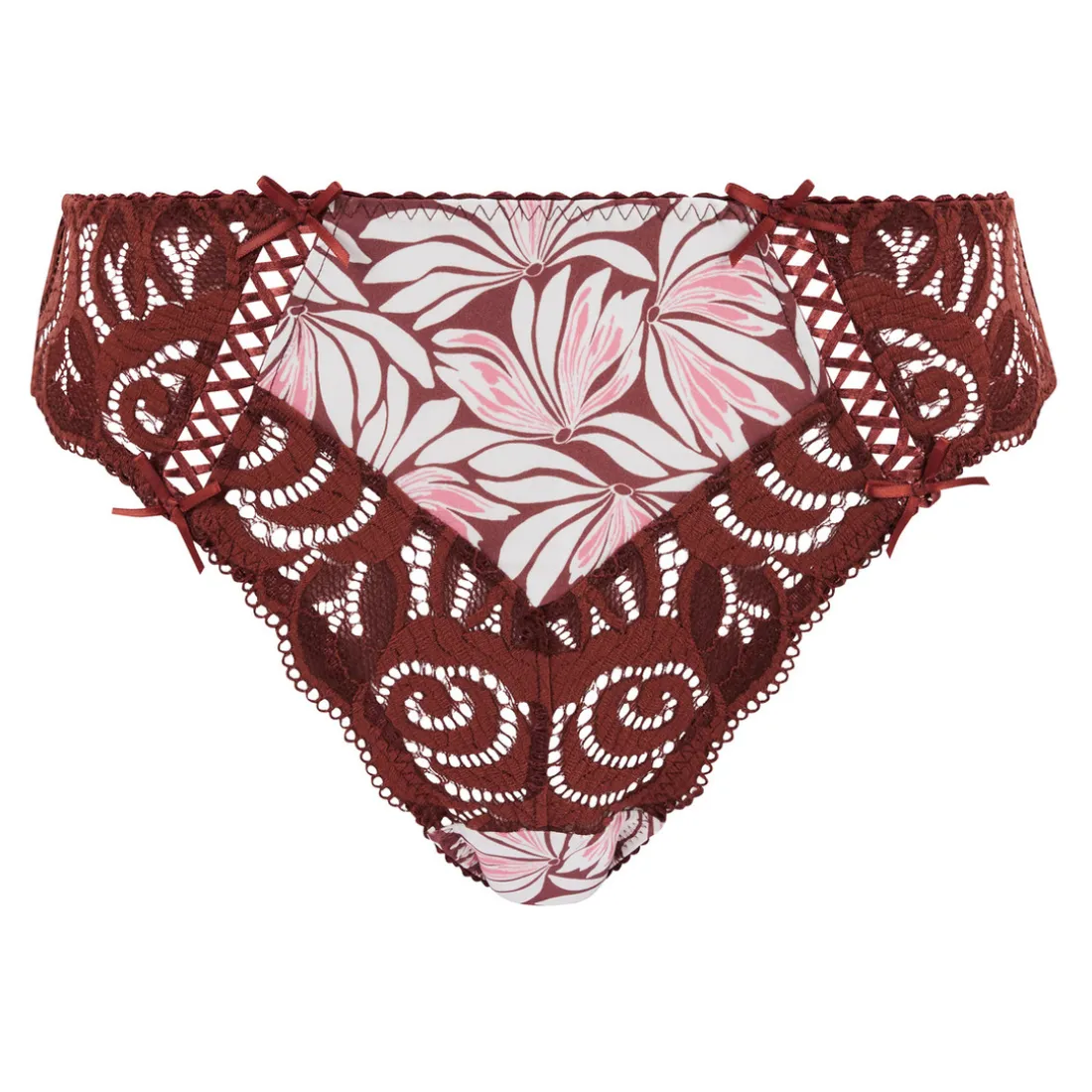Slip Amélie Print Imprimé Floral Rouge Cabernet