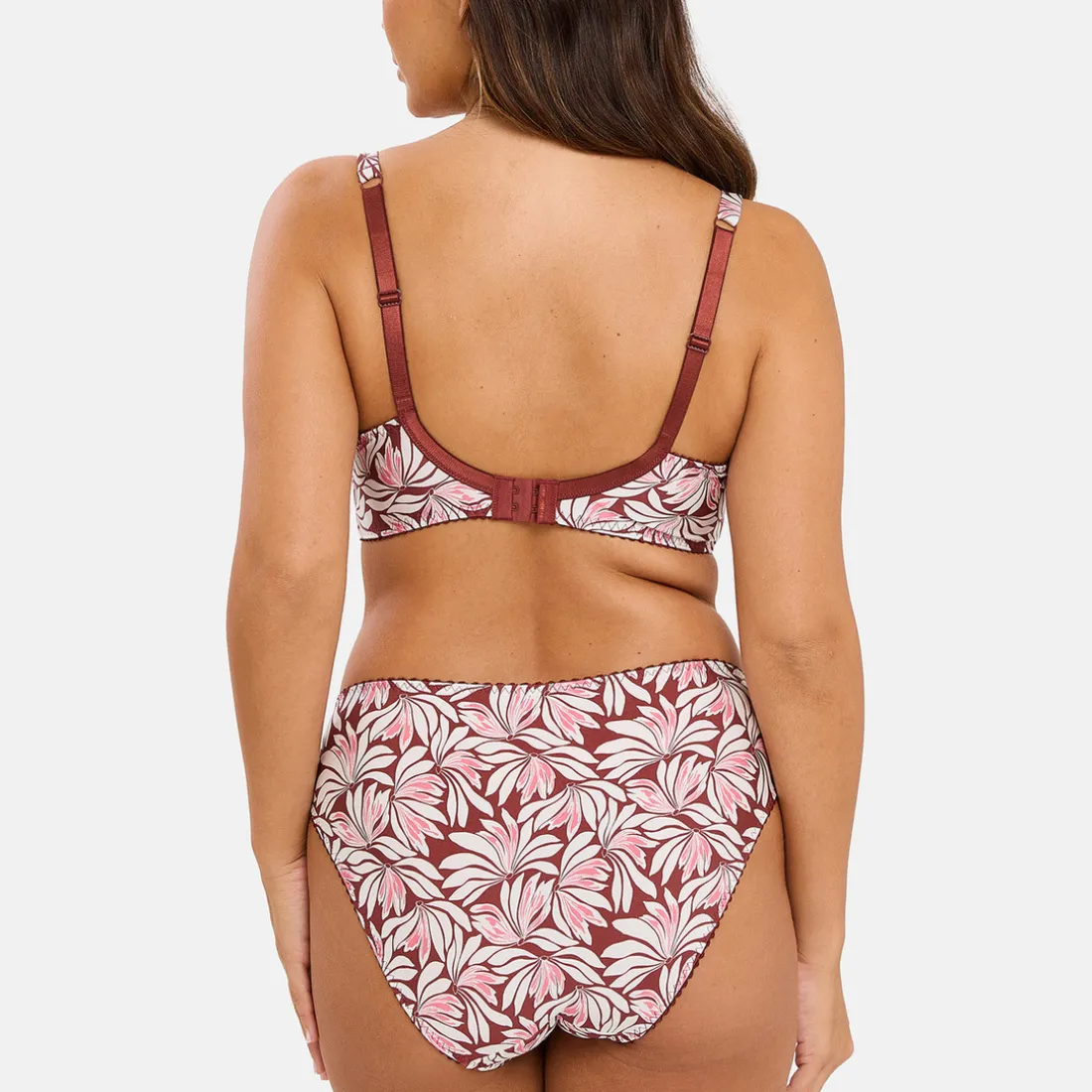 Slip Amélie Print Imprimé Floral Rouge Cabernet