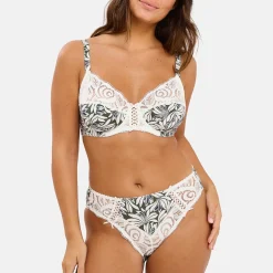 Slip Amélie Print Imprimé Floral Vert Thym