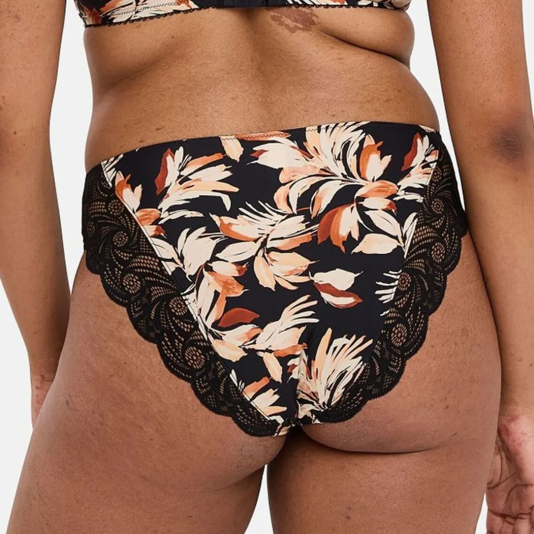 Slip Ariane Fantaisy Imprimé Feuilles & Noir