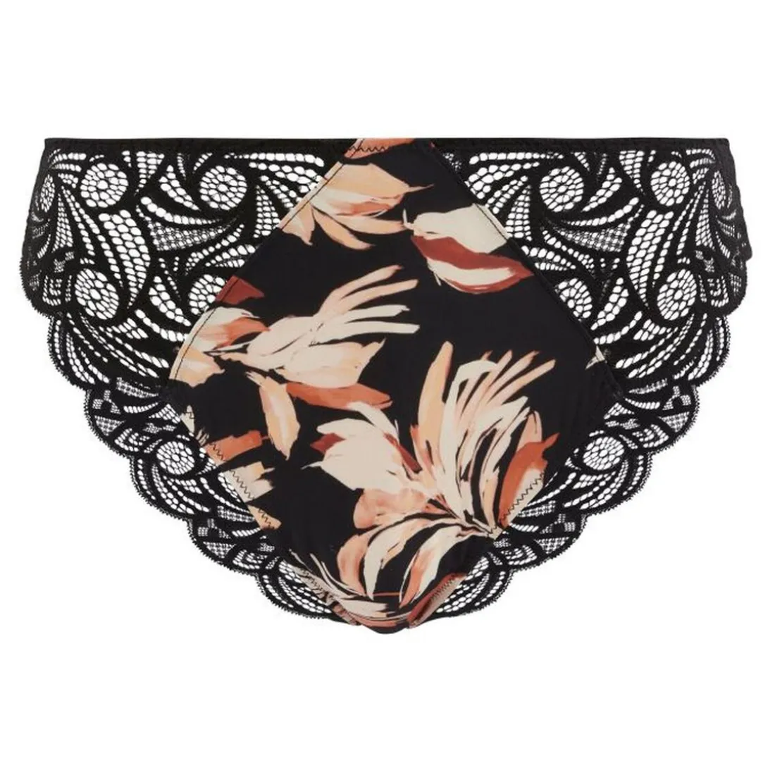 Slip Ariane Fantaisy Imprimé Feuilles & Noir