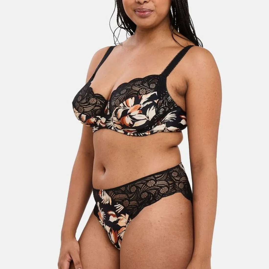 Slip Ariane Fantaisy Imprimé Feuilles & Noir