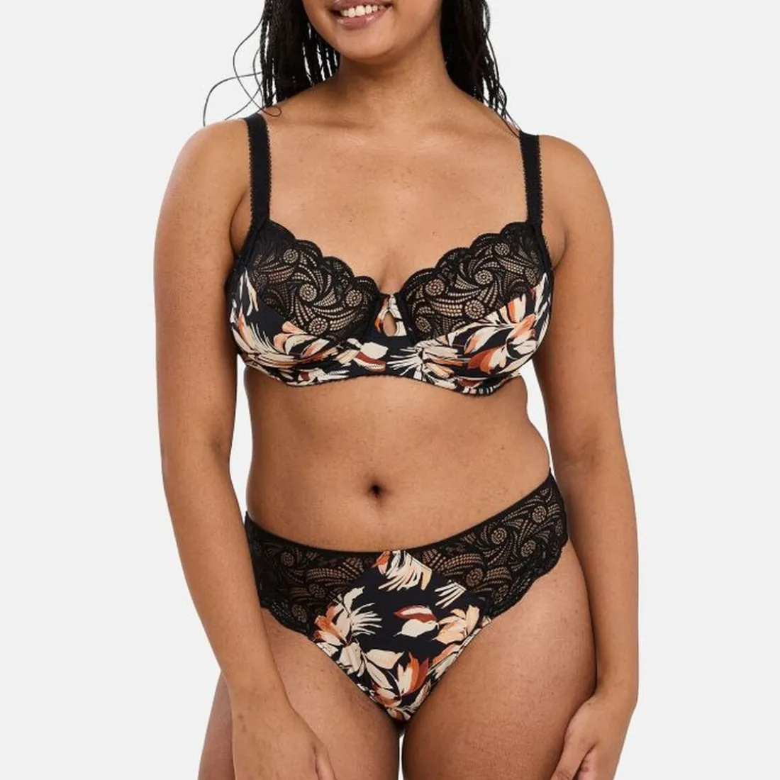 Slip Ariane Fantaisy Imprimé Feuilles & Noir