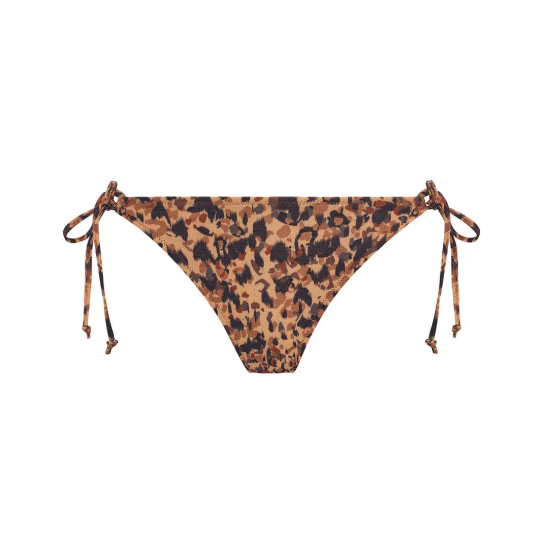 Slip Bikini à nouettes denim marron