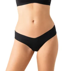 Slip brésilien sans coutures femme Essentiel Athena noir
