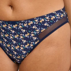 Slip Complice Imprimé Floral Bleu