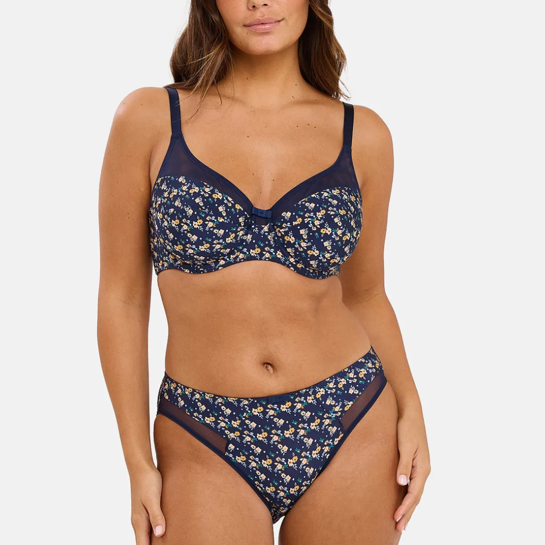 Slip Complice Imprimé Floral Bleu