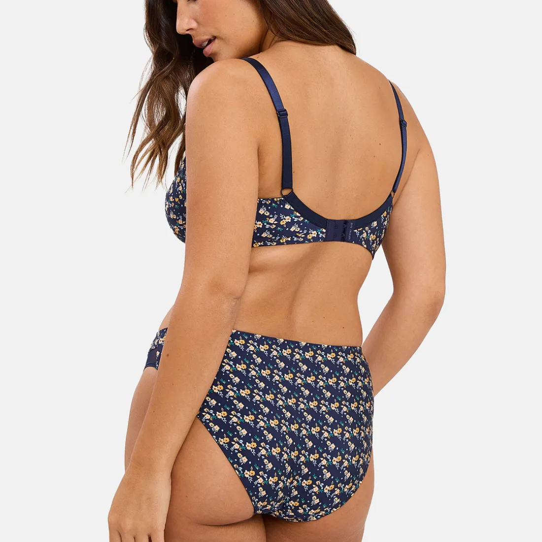 Slip Complice Imprimé Floral Bleu