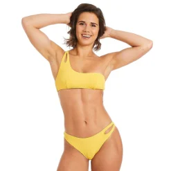 Slip de bain forme tanga jaune