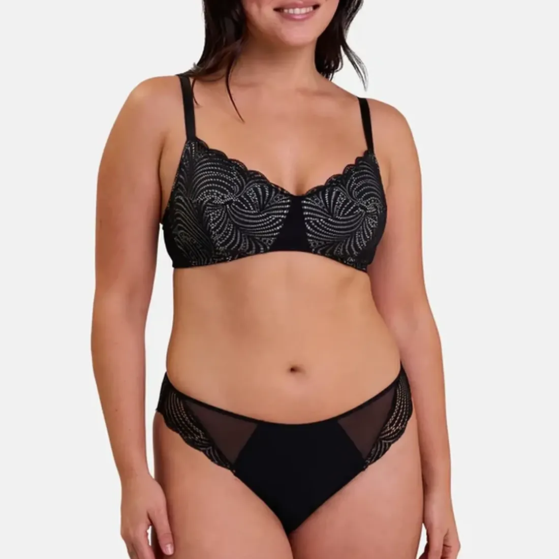 Slip en coton biologique noir