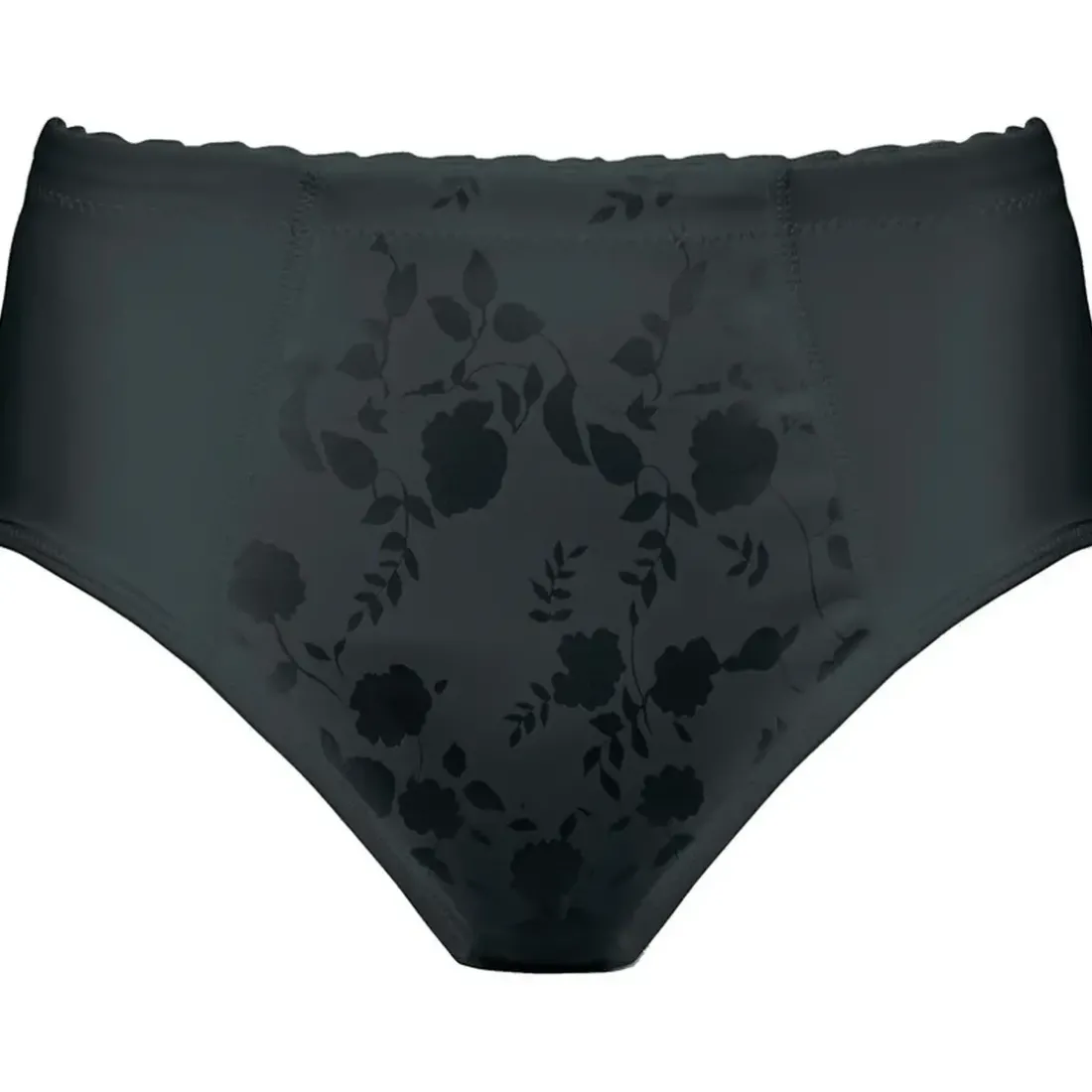 Slip minimiseur à motif floral - Noir