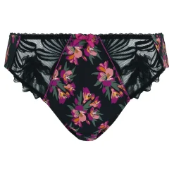 Slip Oriane Bouquets Noir & Rose