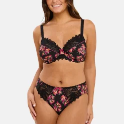 Slip Oriane Bouquets Noir & Rose