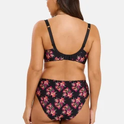 Slip Oriane Bouquets Noir & Rose
