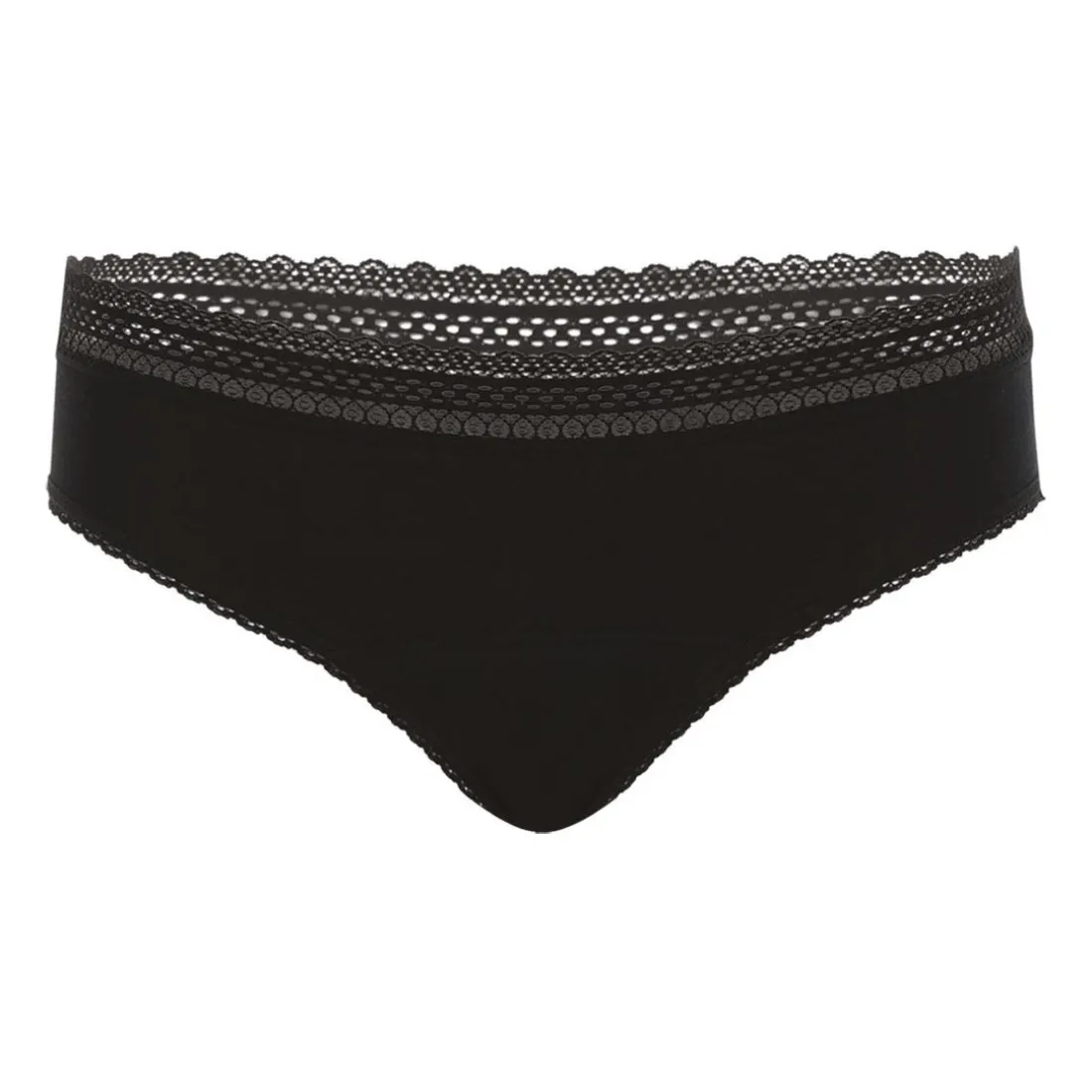 Slip pour les règles femme noir en coton