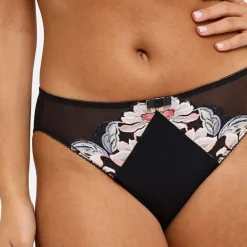 Slip Rosa Fantaisie Aquarelle Florale Noire