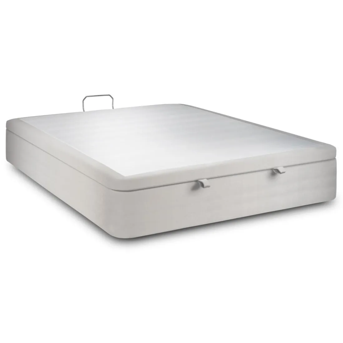Sommier Coffre Velours Gris clair