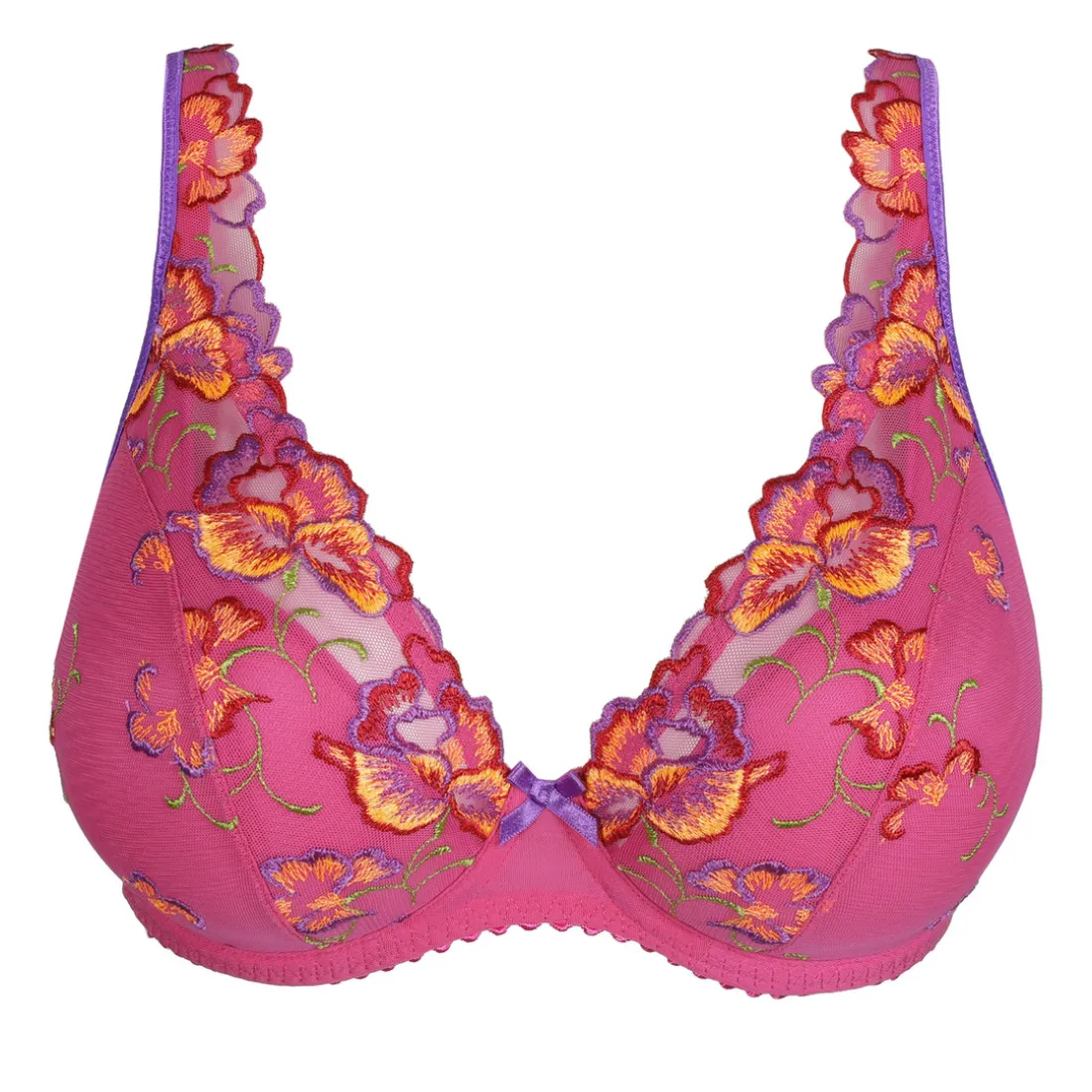 Soutien Gorge demi-mousse plongeant - Rose Fuschia