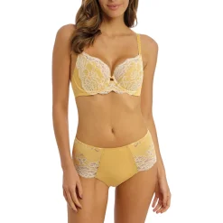 Soutien Gorge Plongeant Jaune FLORILEGE