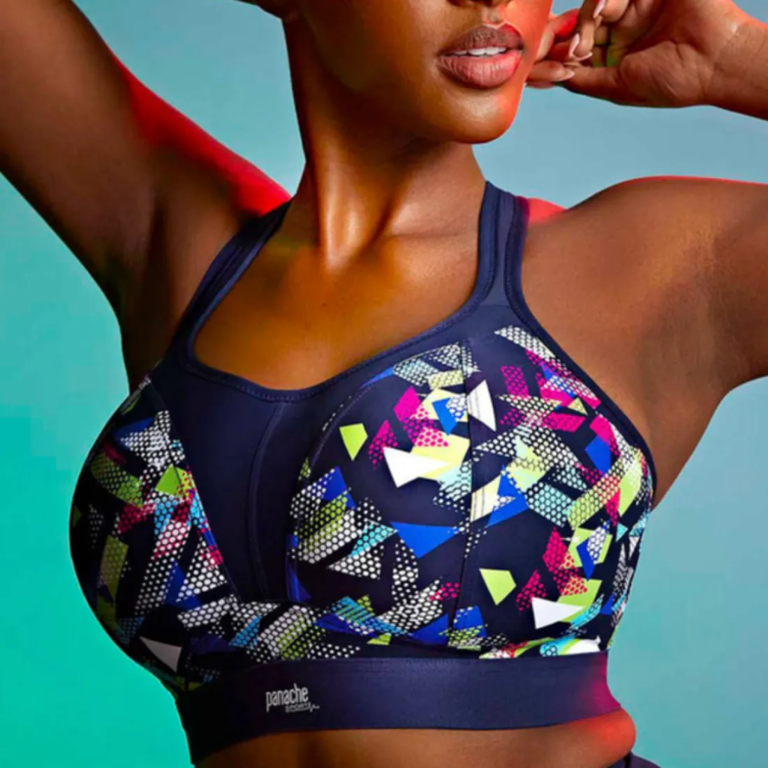 Soutien Gorge Sport Coque sans Armatures Graphic bleu