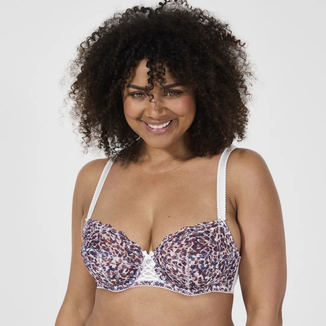 Soutien-gorge à armatures - Blanc imprimé multicolore