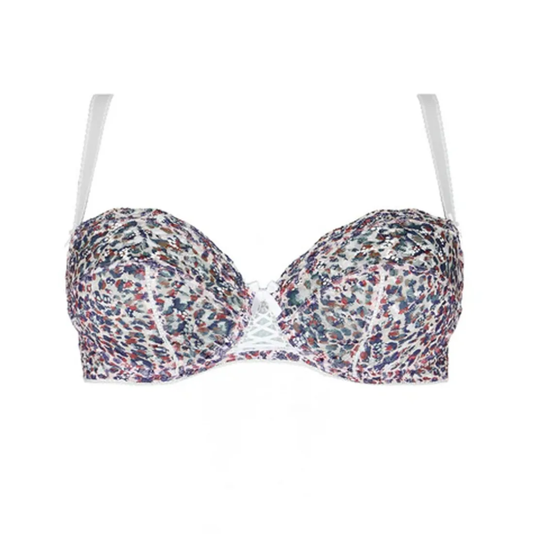 Soutien-gorge à armatures - Blanc imprimé multicolore