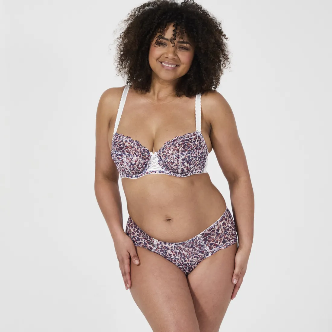 Soutien-gorge à armatures - Blanc imprimé multicolore