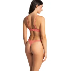Soutien-gorge à armatures à motifs fleuris- Orange
